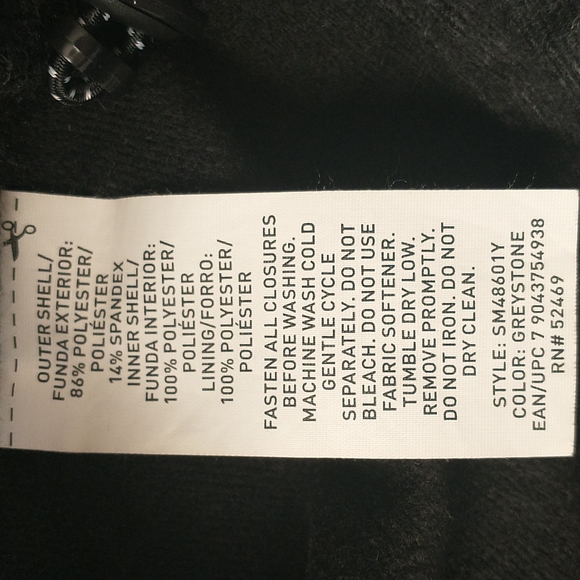 Swiss Tech zip front jacket, very soft interior lining! Dark grey, men's small - Picture 8 of 10